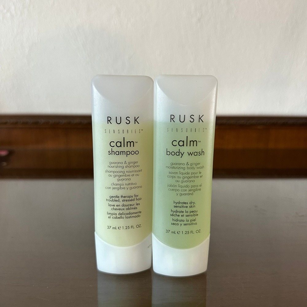 Rusk Sensories Calm Shampoo and Body Wash‎ Travel Set Guarana Ginger 1.25oz 2pc